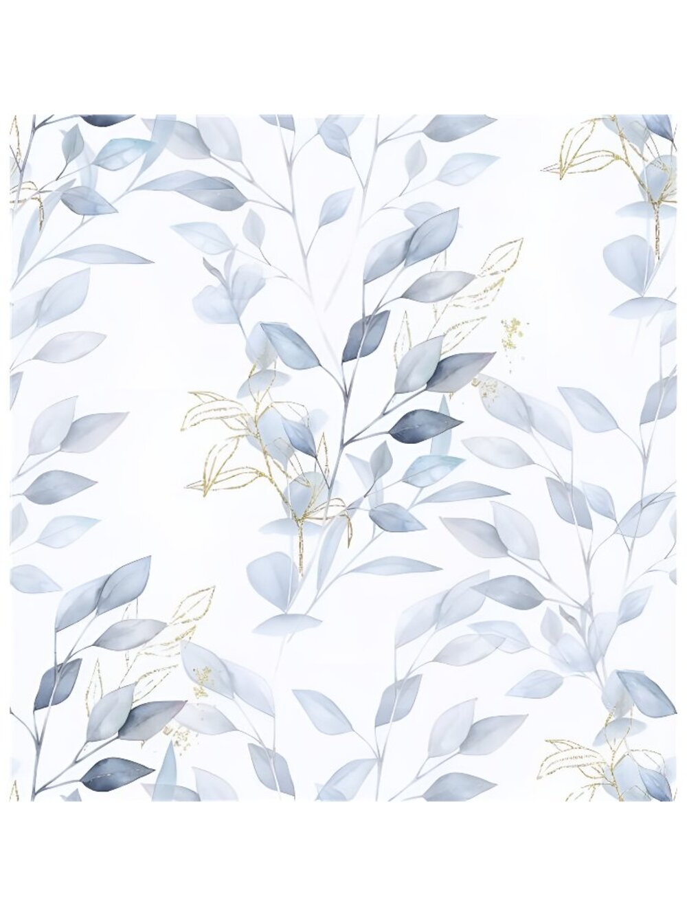 Peel and Stick Wallpaper Blue Floral Leaf Wall Paper Self Adhesive